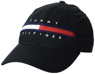 Tommy Hilfiger Men’s Cotton Avery Adjustable Baseball Cap, Tommy Black, One Size