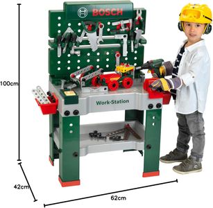 Theo Klein Bosch Kids Workbench Playset – 150-Piece Tool Set