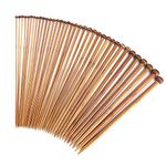 Knitting Needles Set with 18 Sizes Bamboo Single Pointed Knitting Needles 2.0mm 2.25 mm/2.5mm2.75mm 3.0mm/3.25mm/3.5mm/3.75mm 4.0mm/4.5mm/5.0mm/5.5mm/6.0mm/ 6.5mm/7mm/8mm/9mm/10.0mm 35CM(13.78 inch)