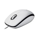 Logitech M100 Wired USB Mouse, 3-Buttons,1000 DPI Optical Tracking, Ambidextrous, Compatible with PC, Mac, Laptop - White