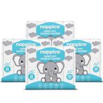 Nappico Ultra Soft Organic Bamboo Diapers | Medium (M) Size | For 6-11 kg | Super Dry | Quick Absorption | With Wetness Indicator |Tape Diapers | Leak-Proof | Rash-Free | Unisex | 25 Count | Pack of 4