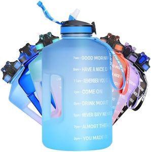 SLUXKE Botella deportiva de agua de 2,2 L/3,78 L, botella de agua grande para deporte, libre de BPA, botella de agua de 2,2 litros, a prueba de fugas, botella de agua
