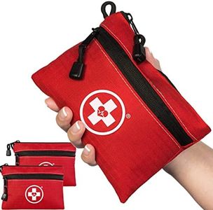 Swiss Safe Survival First Aid Kit Pocket Sized Pouch, Lightweight & Compact with Dual Zippers, 64 Piece x 2 Pack