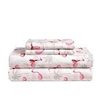 Casa Platino Bedding Sheets & Pillowcases, Ultra Soft & Cozy Breathable King Size Bedding, Brushed Microfiber King Sheets – King Size Bed Sheet Set, Flamingo Holiday