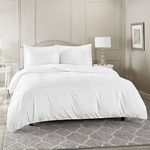 Nestl Bedding 7-Piece Queen Duvet Cover and Bed Sheet Set - Includes Duvet Cover, Flat Sheet, Fitted Sheets, 2 Pillowcases and 2 Pillow Shams - Complete Luxury Soft Microfiber Bedding Set, White