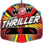 Wow World of Watersports Big Thriller 1 or 2 Person Inflatable Towable Deck Tube for Boating | 18-1010