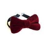 DealFry Men's Regular Shape Pre-Tied Velvet Bow Tie with Adjustable Length (Maroon)