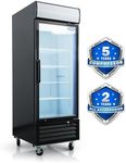 ORIKOOL 27" Commercial Merchandiser Freezer Upright, -8~-1℉, 23 Cu.ft, Glass Door Display Freezer, LED Top Panel, ETL & DOE