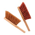 COTTAM Soft & Firm Hand Brushes (Pack of 2) - 100% Natural Soft Coco & Stiff Bassine Bristle With Wooden Handles