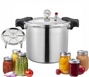 25 quart pressure canner cooker,Built-in luxury digital pressure gauge,Aluminum Explosion proof pressure cookers canners for canning,With1steaming tray Induction Compatible,Delivery from CA warehouse