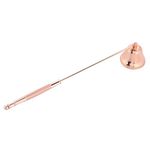 Candle Snuffer, Fashion Polished Stainless Steel Bell Shaped Candle Snuffer Long Handle Candle Cover Tool to Safely Extinguish Candle Snuffer Candle Accessories Candle Tools(Rose Gold)