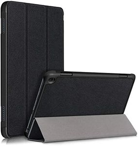 USTIYA Case for Amazon Fire HD8 y HD 8 Plus 2020 2022 Protective Leather PC + PU Cover (Black)