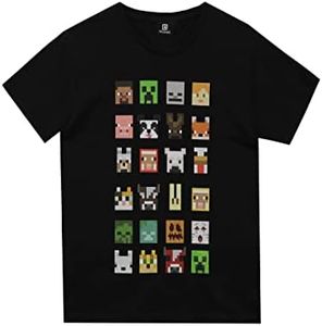 Minecraft T-Shirt Boys Sprites Gamer Gifts Black Short Sleeve Top 11-12 Years