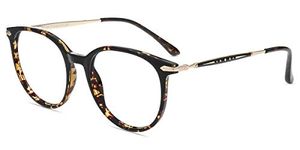 Firmoo Blue Light Blocking Glasses Women Round, Anti Glare Blue Screen Glasses Men Reduce Eyestrain Headache, Anti Reflective Blue Light Glasses Non Prescription Large (Tortoise)