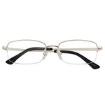 HUIHUIKK Nearsighted Metal Myopia Glasses Everyday Use Mens Womens -2.00 Gray Distance Spectacles (NOT READING GLASSES)