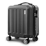 CUQOO 45x36x20cm Lightweight Hard Cabin Suitcase Approved by Over 100+ Airlines – Carry on Suitcase with 4 Wheels & Combi Lock | ABS Hard Case EasyJet, British Airways, Virgin Atlantic, E (Black)