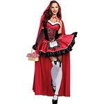 Dreamgirl Adult Sexy Little Red Riding Hood Costume for Women, Fashion Little Red Riding Hood Halloween Costume - X-Small