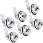 6 Pieces Security Combination Cam Lock Silver Coded Cabinet Lock Metal Security Locks Bright Chrome Zinc Alloy Password Lock for Cabinet Deposit Box