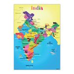 EKDALI India States of India Map with Animals Poster for Kids | Educational Learning India | india map for kids for Kids, Boys, Girls & Children Size :-16.5 X 23.4 inches (Multicolor)