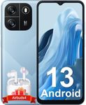 Blackview Mobile Phones Sim Free Unlocked, WAVE 6C Android 13 Phone, 5100mAh 10W fast, 4GB+32GB/TF1TB, Octa-Core, 6.52'' HD+ Screen, 8MP+5MP, Dual SIM Smartphone, 3 Cards Slots, Face Unlock - Blue