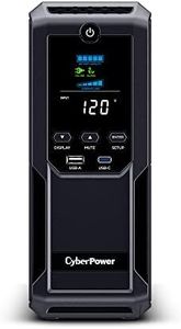 CyberPower BRG1500AVRLCD2 Intelligent LCD UPS System, 1500VA/900W, 12 Outlets 2 USB Ports, AVR, Mini-Tower, UL Certified, 5-Year Warranty