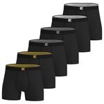 Pierre Calvini Bamboo Boxers Mens - Anti Chafe, Moisture Wicking, Breathable Underwear - Longer Leg Boxer Shorts - No Itchy Labels, Soft Boxer Briefs (3/6-Pack)