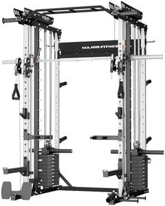 Major Fitness Drone MAX V Smith Machine with Weight Stacks, All-in-One Home Gym Squat Rack--2500LB Capacity, Dual LAT Pull-Down Systems & Cable Crossover Machine, Heavy-Duty Full-Body Workout Machine