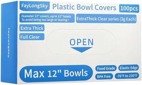 FayLongSky Extra Thick Full Clear 100pcs Plastic Bowl Covers for Bread Proofing, Fits bowls up to 12", Shower Caps for Sourdough Bread Baking Supplies, BPA Free, Food Grade