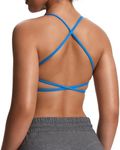 Aoxjox Women's Workout Sports Bras Fitness Backless Padded Ivy Low Impact Bra Yoga Crop Tank Top (Directoire Blue, XX-Large)