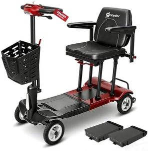 [2026 Upgrade] Aotedor Ultra Lightweight Mobility Scooters for Adults, 36Lbs Foldable Motorized Scooter for Seniors with 2 Lithium Batteries All Terrain Electric Power Scooter Airline Approved