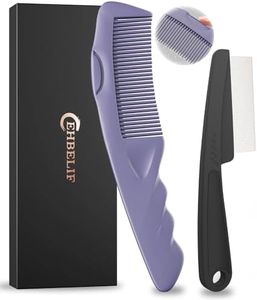 Dandruff Comb 2PC Upgraded Fine Tooth Scalp Detox Comb Lice for Women, Men & Kids Scalp Detoxing, Sweep & Massage Hair Brush Tool with Elegant Box for Hair Care Tool (Purple)