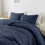 WDCOZY Oversized California Cal King Size Quilt Bedding Sets with Pillow Shams, Navy Blue Lightweight Soft Bedspread Coverlet Bed Cover, All Season Spring Summer, 3 Pieces, 116x106 inches