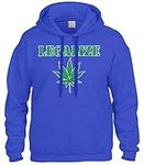 Cybertela Legalize Weed Pot Leaf Sweatshirt Hoodie Hoody (Royal Blue, Large)