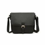 Miss Lulu Crossbody Bag Women Fashion Black Shoulder Messenger Bags Adjustable Designer Faux Leather