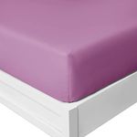 Yorkshire Bedding 25 Cm Fitted Bed Sheets - Super Soft Deep Fitted Sheet Brushed Microfibre Anti Wrinkle Bedsheet Breathable & Fade Resistant (Purple, Single)