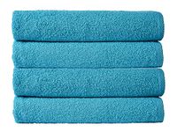 Olivia Rocco Pack Of 4 Bath Sheet Everday Multi Purpose Travel Gym Holiday Towels, Teal