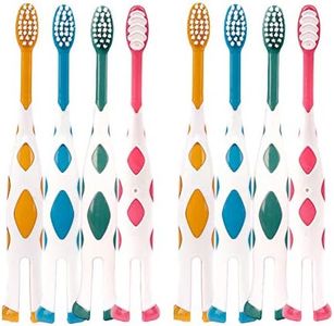 newrichbee 8 Packs Kids Toothbrushes, Extra Soft Lovely Little Deer Toothbrush for Kids 2-8 Years (Pink&Orange&Blue&Green)