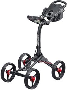 Bag Boy Quad XL Golf Push Cart, Red/Black