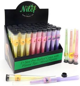 NILEF Flavored Pre-Rolled Colored Cone Gift Set | 72 Cones in 36 Sealed Clear Tubes | Assortment of 6 Flavors with 12 Cones per Flavor | 1 1/4 Size, 84mm | Filter Tips with Bursting Flavor Beads