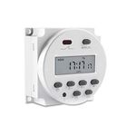 amiciTools CN101A Digital LCD Programmable Plastic Timer Switch Relay DC 12V, 16A (White)