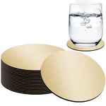 RMERVE Stainless Steel Coasters Set of 24, 4 Inches Gold Mirror Coasters, Non Slip Eva Base Round Modern Coasters for Drinks Coffee Table Glass Mug Cup Teacup