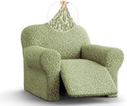 PAULATO BY GA.I.CO. Recliner Cover - Stretch Fabric Recliner Slipcover - Recliner Chair Cover for Pets and Kids - Soft Chair Slip Cover Protector - Jacquard 3D Collection - Arabesco Pistachio Green