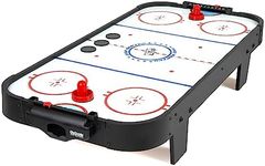 GoSports 40 Inch Table Top Air Hockey Game for Kids - AC Outlet Powered Motor - Black or Oak