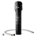 iSpring US15D Water Filter Under Sink, 15k Gallons Capacity, Leak-Free Direct Connect Water Filter System for Kitchen, RV, Apartment, Easy DIY Installation, Reduce Odor, Chlorine, Heavy Metals, Black