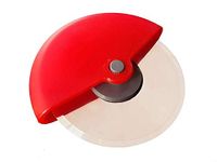 KBS Pizza Cutter Stainless Steel Sandwich & Pastry Cake Sharp Stainless Steel Blade Wheel Type Cutter Kitchen Accessories Items Smart Gadgets Tools(Round-RED-PC)