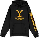 Bioworld Yellowstone Dutton Ranch Est. 1886 Long Sleeve Black Adult Hooded Sweatshirt-XS