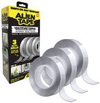 Alientape Nano Double Sided Tape Reusable Washable Transparent Traceless Multi-Purpose Adhesive Tape with Nano-Grip Technology for Indoor and Outdoor Mounting Tape As Seen On TV (Set of 3)