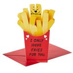 Hallmark Paper Wonder Romantic Pop Up Card (Cute Fries) for Husband, Wife, Boyfriend, Girlfriend, Partner