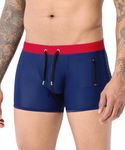 Arjen Kroos Men's Swim Briefs Quick Dry Square Leg Swimsuit Beach Trunk Swimwear with Pockets