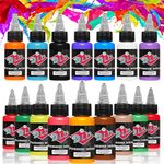 16 Primary Colors Tattoo Ink Set Pigment Kit 1 Oz Professional Body Paint Brow Tattoo Colour Kit Supply Beauty Art